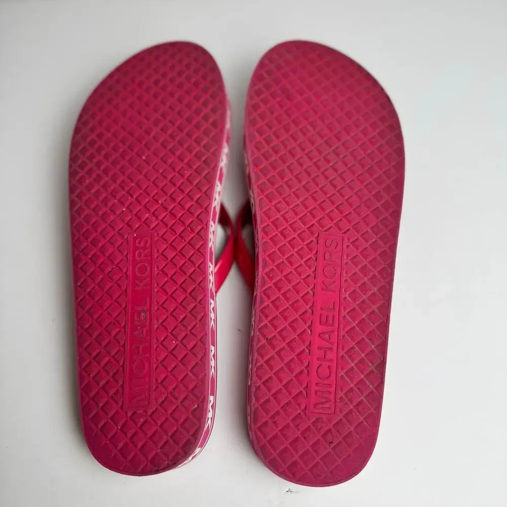 Michael Kors MK Pink Platform Flip Flops Rubber Thong Sandals Women’s No Size